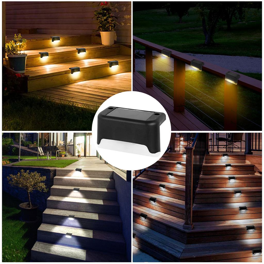 Outdoor Stair Solar Light IPX 65 Waterproof Garden Step LED Solar Lamp for Yard Railing Fence Pathway Patio Lawn Decor 1-16Pcs