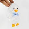 Plush Cuter Duck Keychain With Grid Tie Design For Childrens Gift Celebration