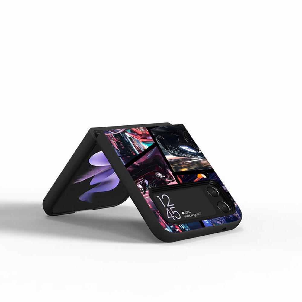 Cool Sports Car Case for Samsung Galaxy Z Flip4 Flip3 5G PC Hard Cell Phone Shell Z Flip 4 3 Black Coque Zflip4 Zflip3 Cover