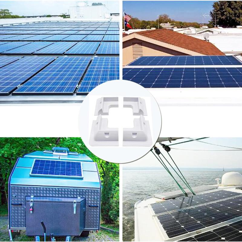 Solar panel ABS plastic mounting bracket with 5 non drilling corner kits, RV marine flat top camper and caravan installation