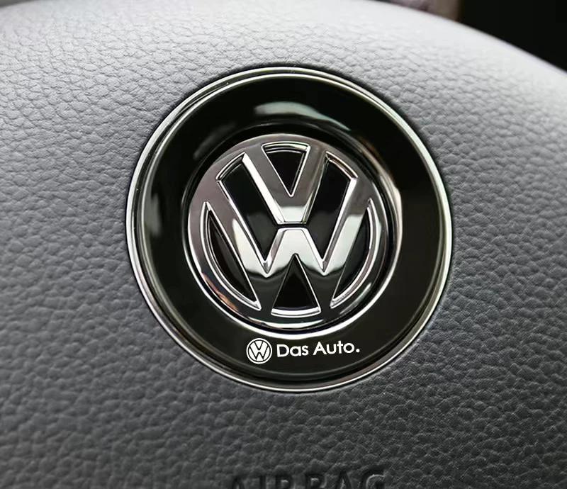 2025 Hot 1Pcs Car Steering Wheel Emblem Stickers Accessories For Volkswagen VW R-line GTI R Polo Golf Touareg Passat Magotan Tig