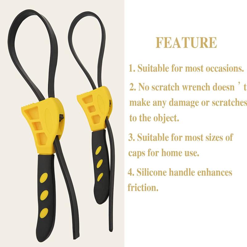 6/8 Inch Belt Wrench Oil Filter Spanner Set Rubber Band Wrench Can Opener Adjustable Water Pipe Pipe Car Repair Home Tools