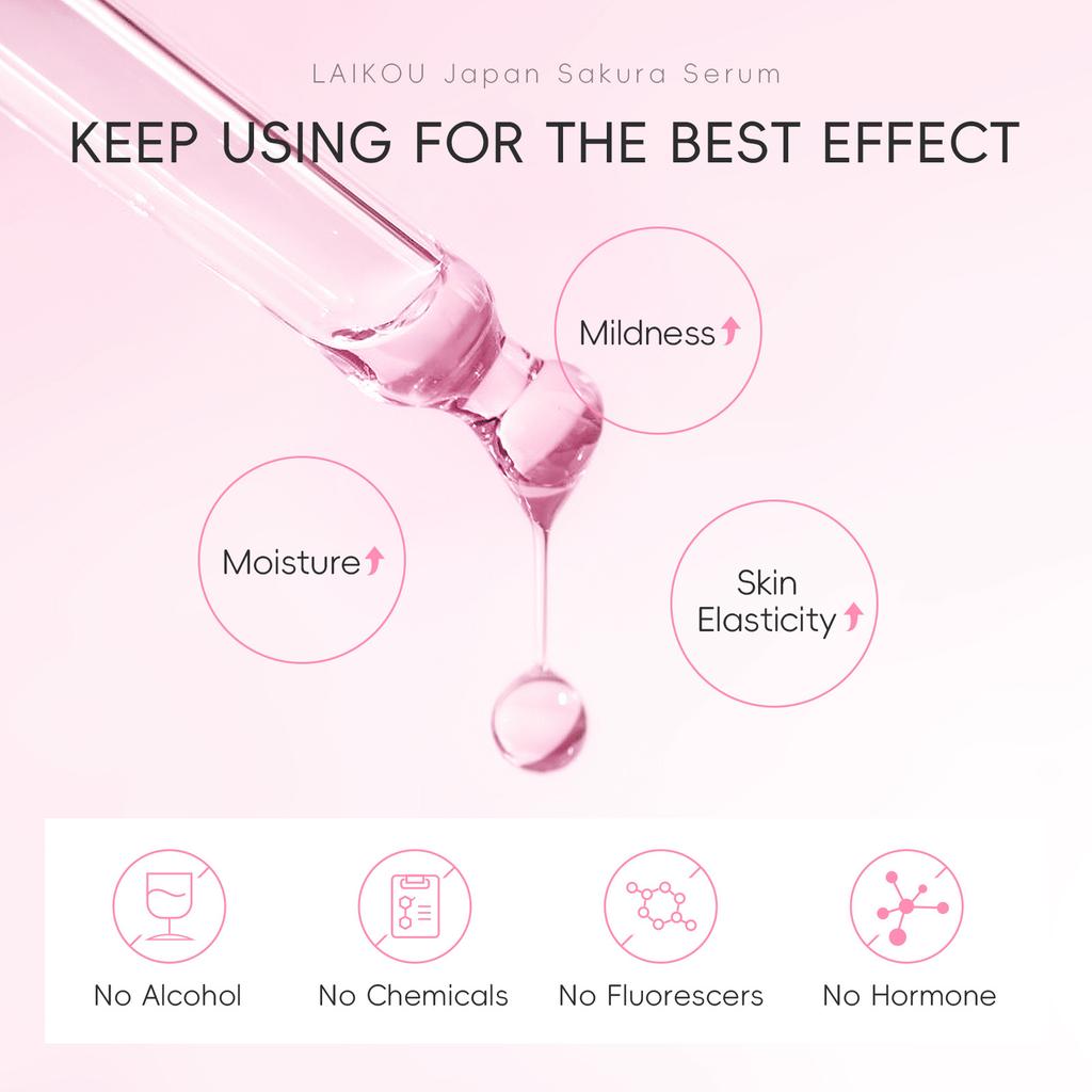 Sakura Whitening Face Serum Fine Lines Tighten Pores Improve Melanin Pigment Dull Moisturizer Brighten Skin Care