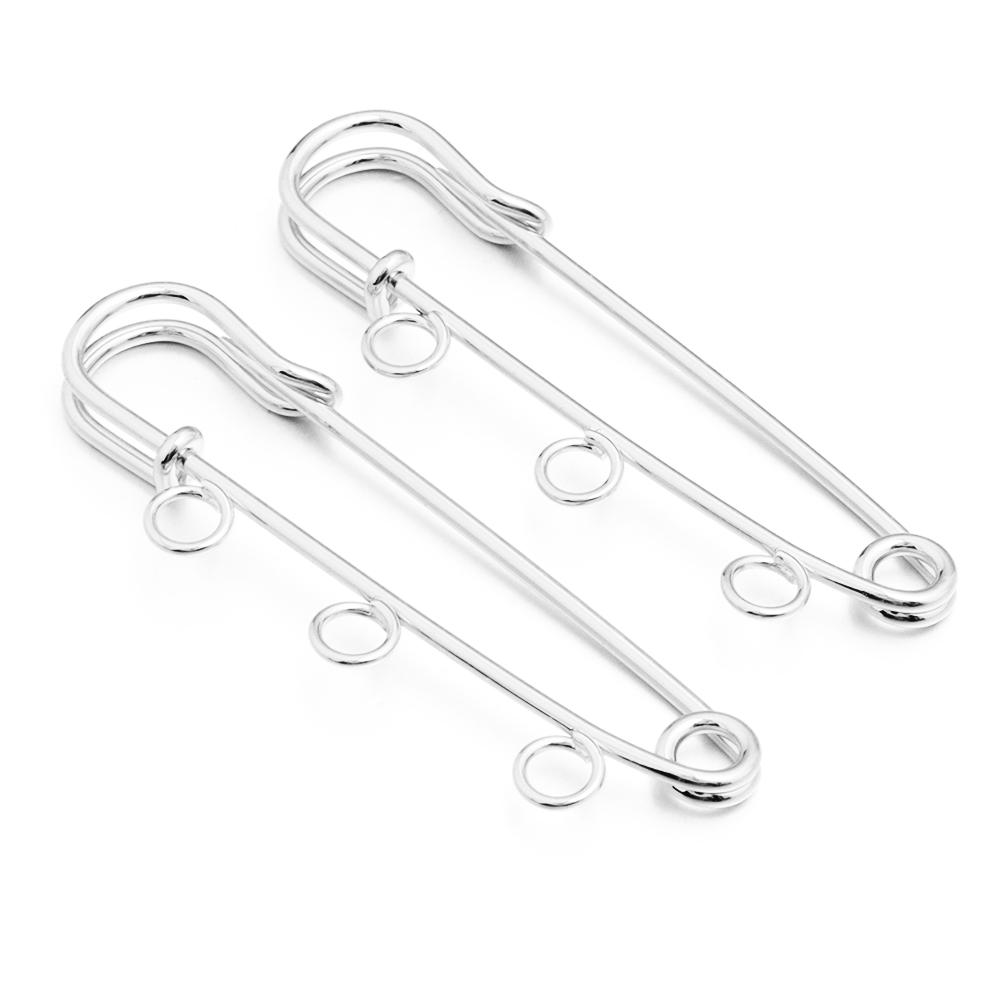 5-10pcs/lot Gold Safety Pins Brooches Blank Base Brooch Pin with Holes Fasteners Pin For DIY Jewelry Making Supplies Accessories