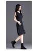 Women's Black Denim Mid-Calf Shorts - Summer 2025 Collection, Lightweight, Loose Fit, Five-Point Wide Leg Style