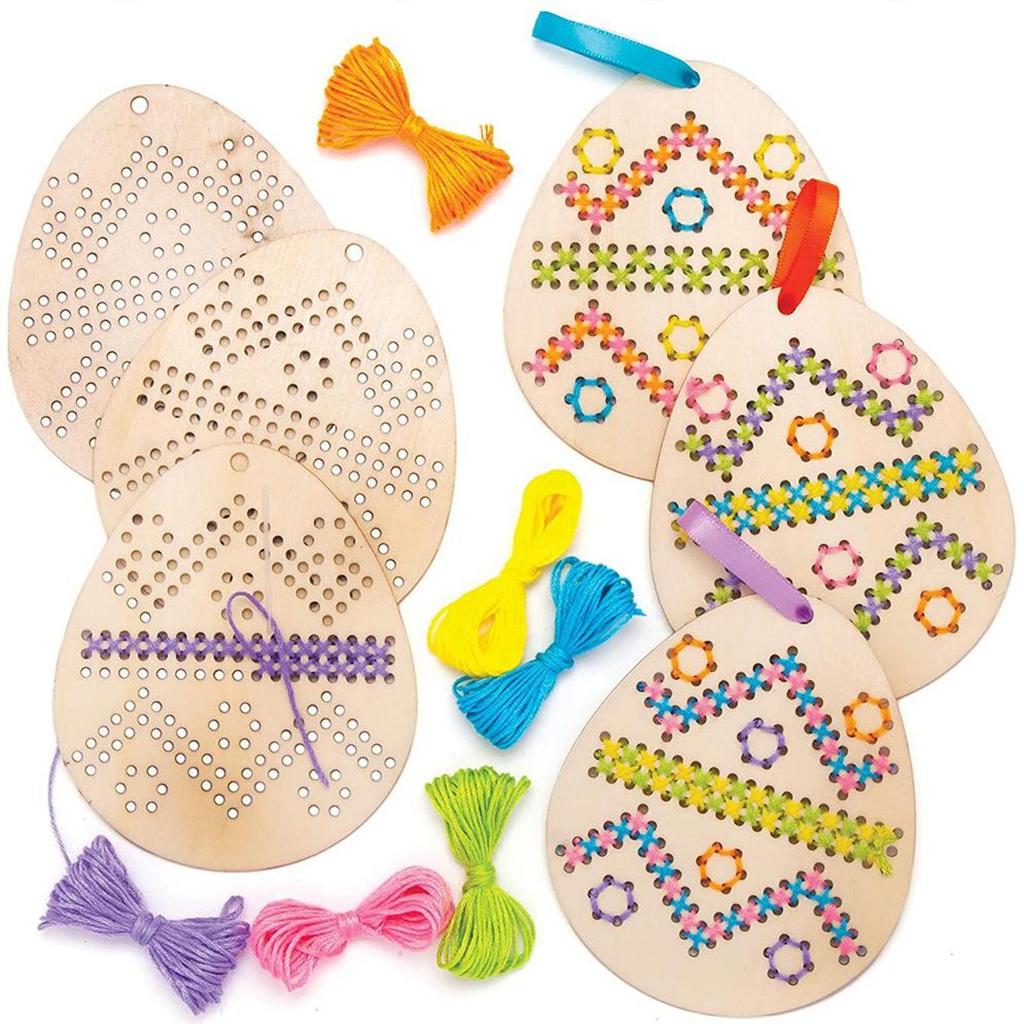 Cross Stitch Hanging Pendant Christmas DIY Needlework Art Pendant Kit Wooden Ornaments Making Kit for Home Xmas Tree Decor