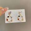Fashionable Creative Earrings With Spades And Red Peach Pendant Earrings