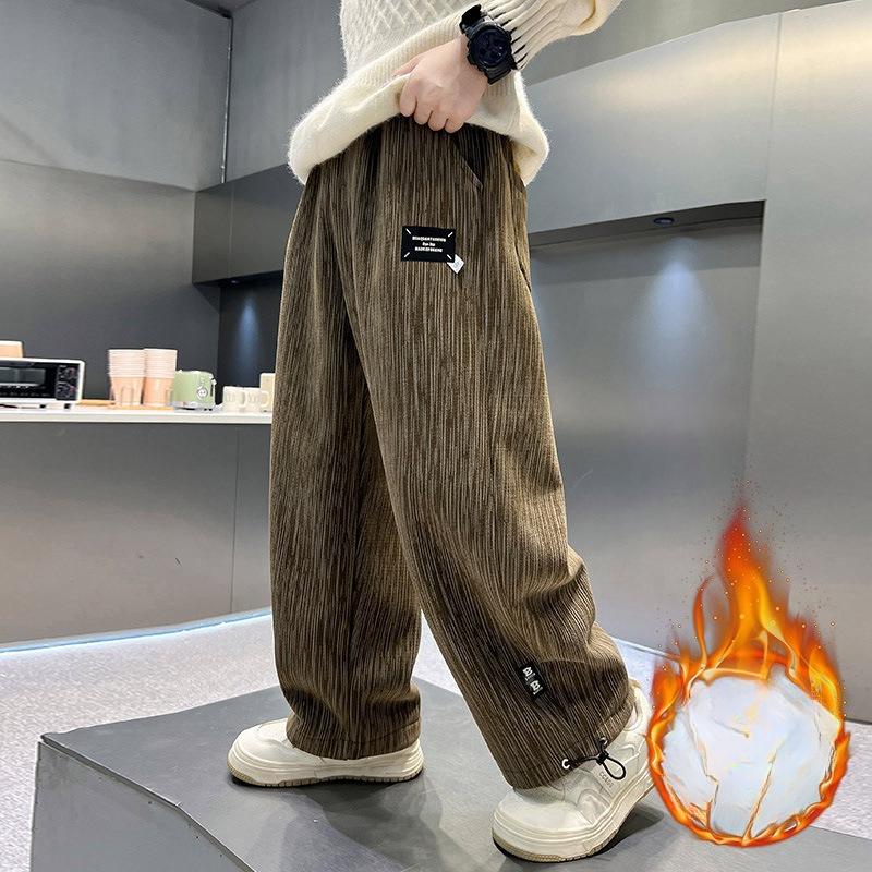 Boys' Pants, Autumn and Winter Models, Teenagers, Big Children's Casual Pants, Children's Straight-leg Pants, Corduroy Pants