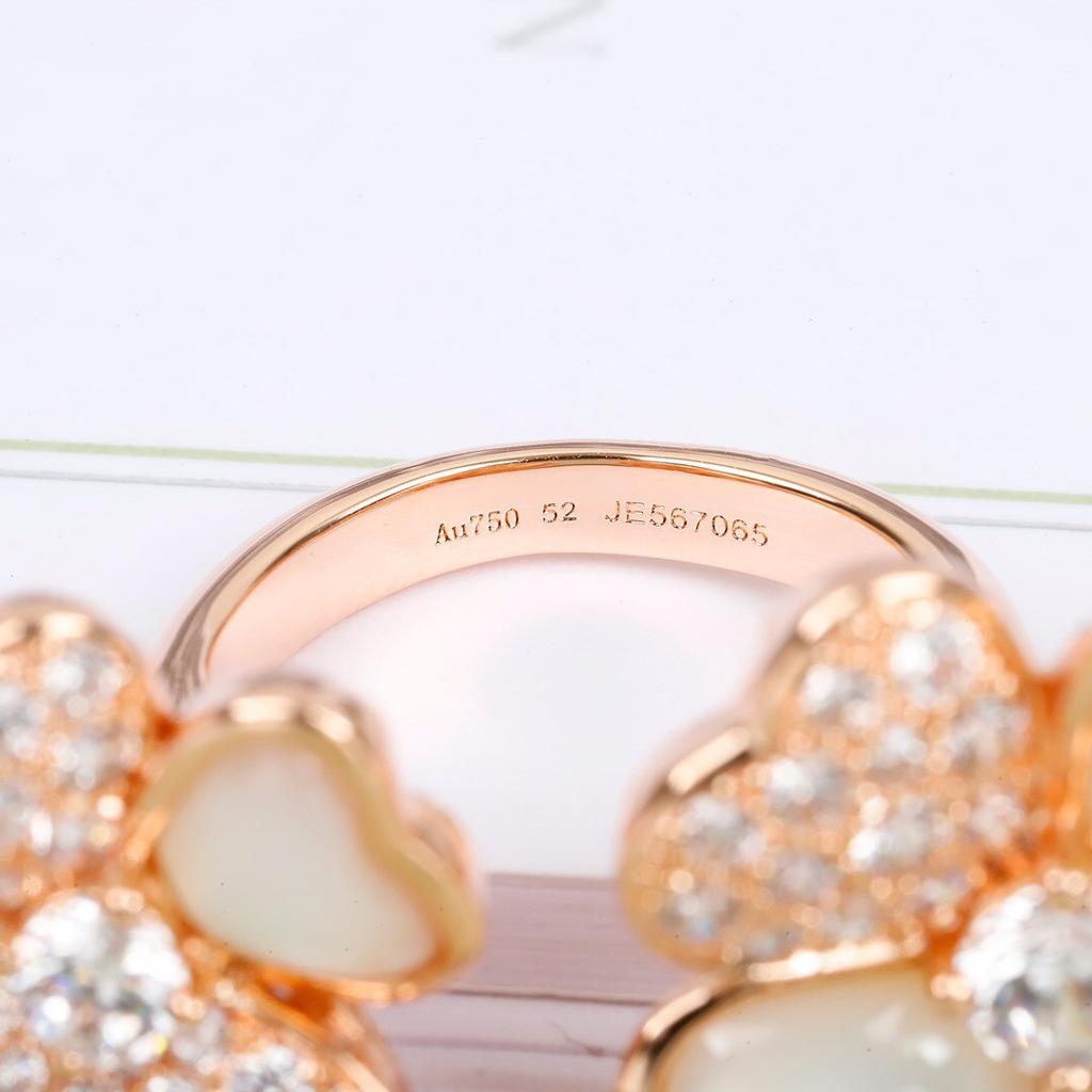 New Hot Brand Vintage Rings Anniversary Fashion Party Jewelry Rings For Women 925 Sliver Rose Gold Color 4 Hearts Flowers Rings