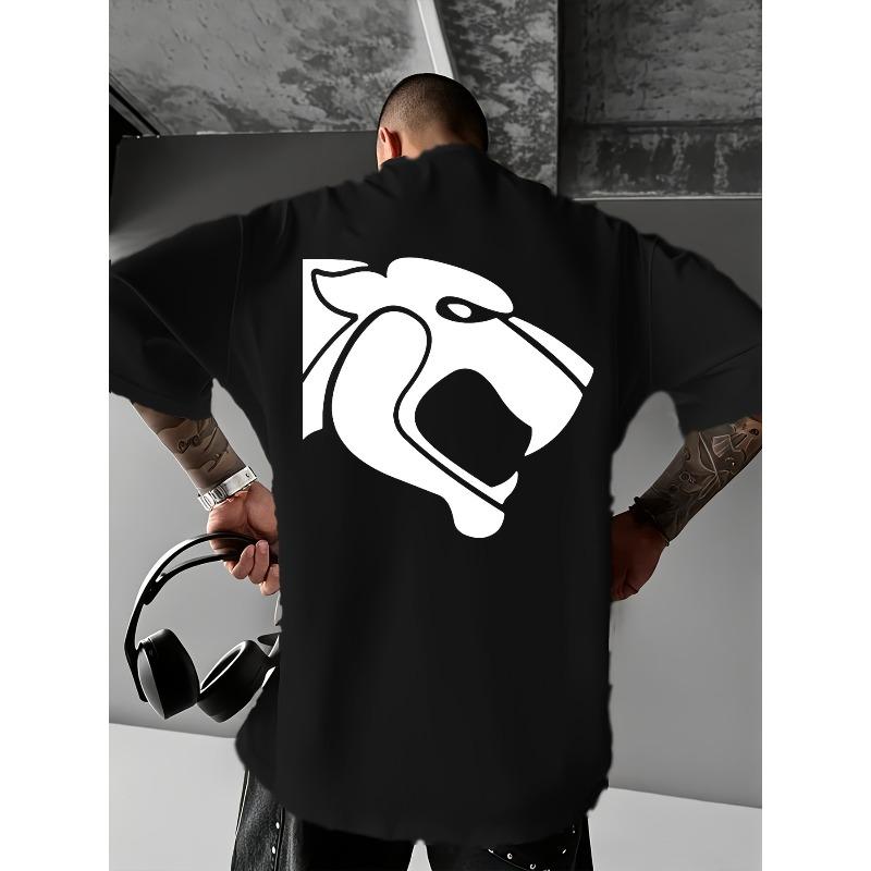 

European Size A Creatively Designed Round-Neck T-Shirt with Unique Front And Back Prints, This Men S Casual Tee Is Made from cotton Knit Fabric. 4XL чорний