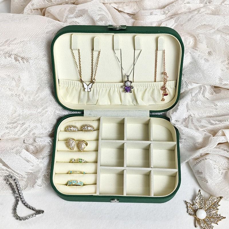 Portable Jewelry Storage Box Travel Small High-end Exquisite Large-capacity Earrings Ring Antioxidant Jewelry Box