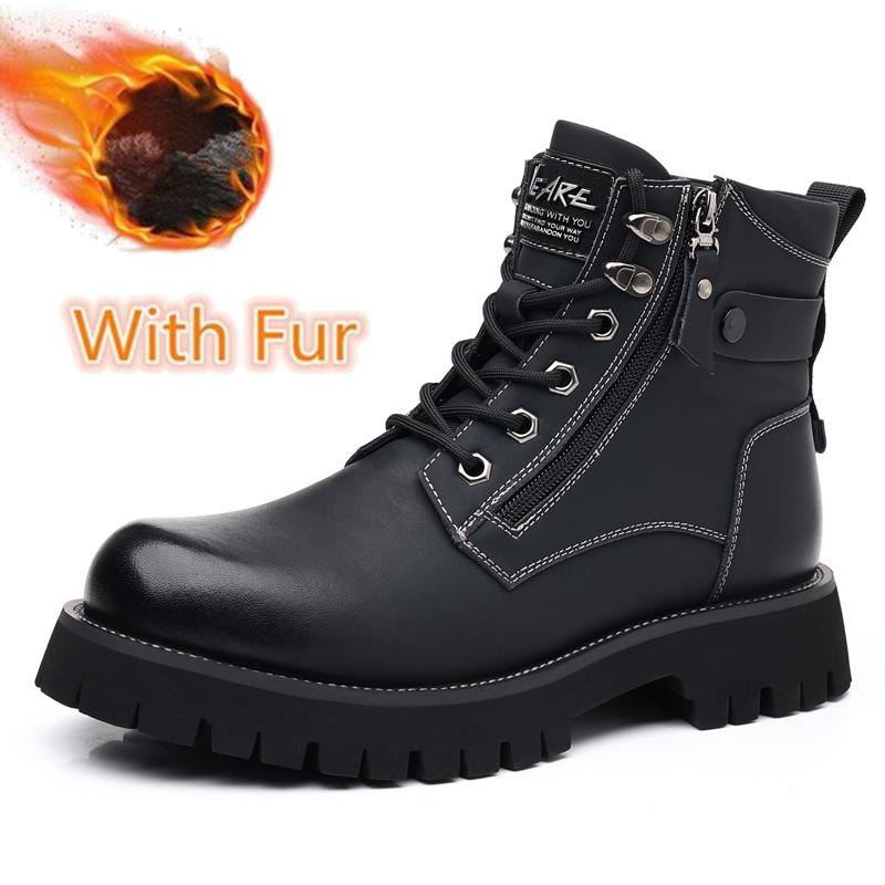 New Fashion Brand Male Motorcycle Boots Comfortable Ankle Boots for Men Leisure Walking Shoes All-match Botas Man High Top Shoes