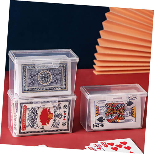 HOUDERCO 3-Piece Card Storage Box for Work, Poker, and Multiple Cards