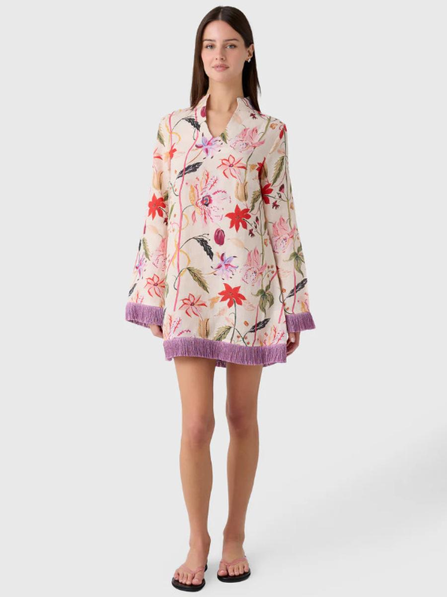 New Year s Fashion Printed Dress for Women S темный орхидеи