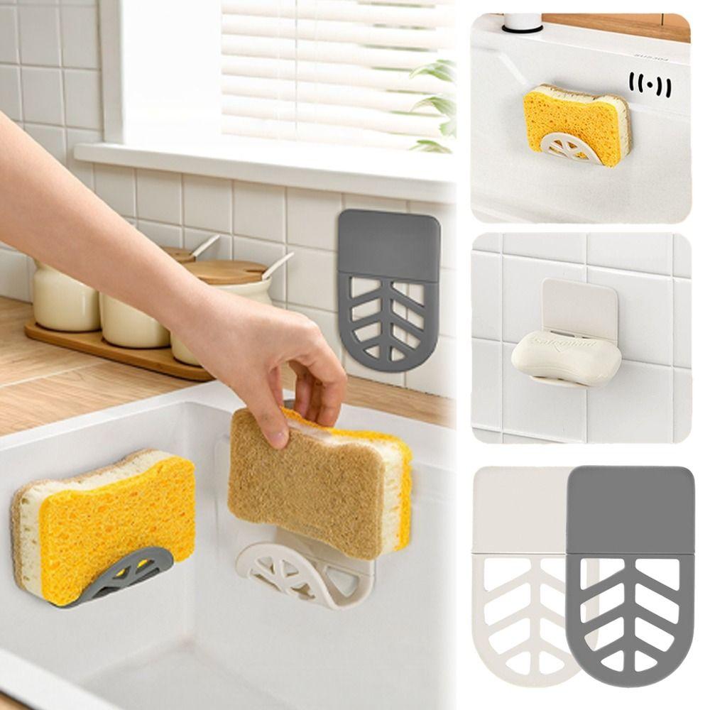 Fold-Flat Design Sponge Holder Silicone Kitchen Sink Organizer New Dish Scrubber Rack Home Use