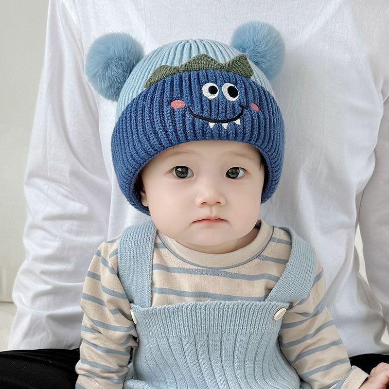 Baby hat new wool hat cute super cute boy and girl baby pullover hat autumn and winter children's knitted pullover hat