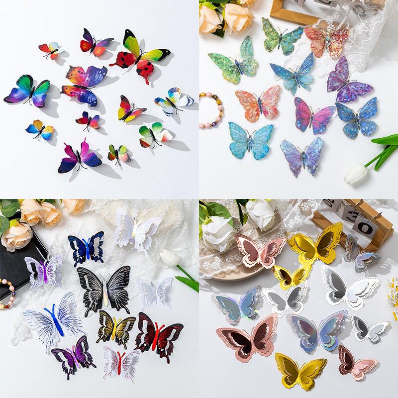 3D Realistic Double-Layer Butterfly Wall Stickers for Home Décor