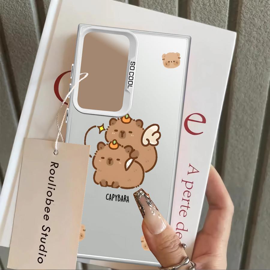 Cartoon Guinea Pig Case for Samsung Galaxy S25 S21 S25Edge S23 Note 20 Ultra S23 Ultra S22 S20 Plus S24 FE Phone Cover