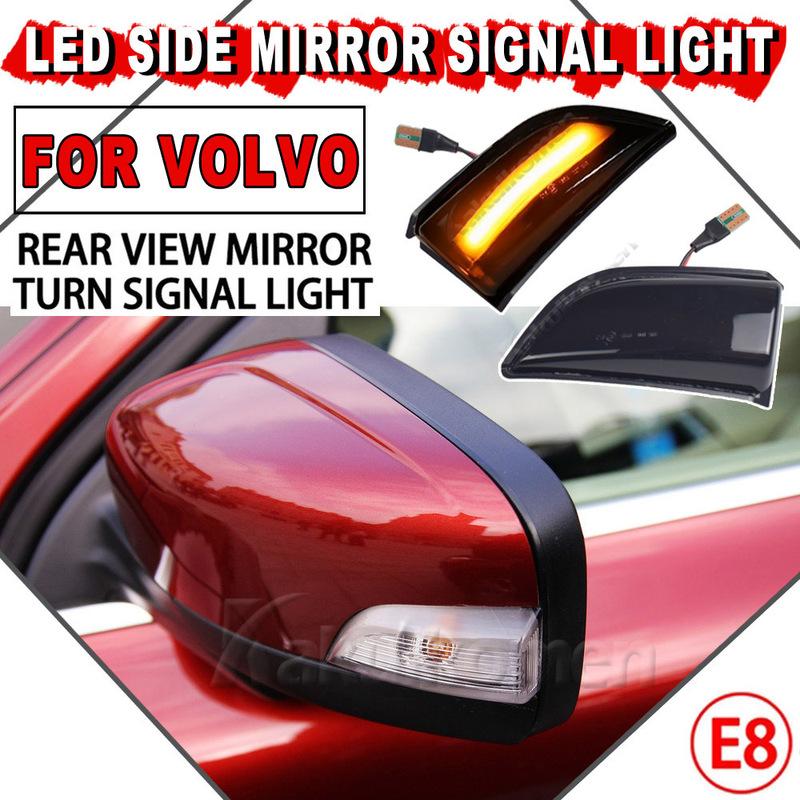 2Pcs Dynamic Amber LED Side Rearview Mirror Light for Volvo XC60 2008-2013 Car Styling Turn Signal Indicator Lamps