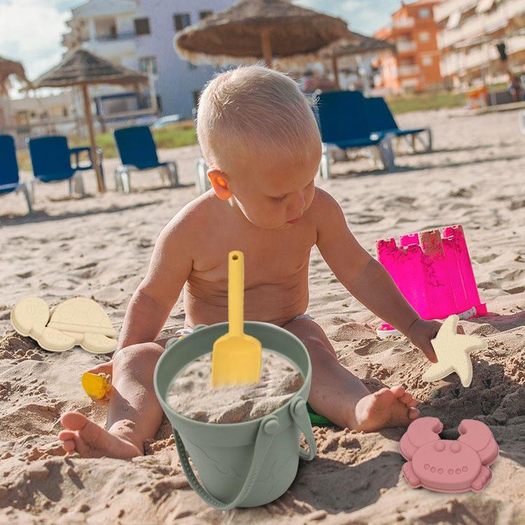 Children's Summer Beach Toy Set: Silicone Bucket & Sand Shovel for Outdoor Water Play
