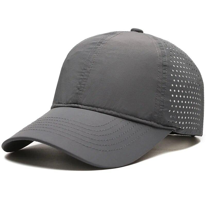Solid Color Light Plate Men's Hat Summer Breathable Large Mesh Cap Fast Drying Sun Protection Shade Baseball Cap