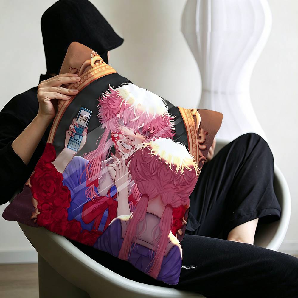 Anime F_Future D_Diary Pillow Cushion Cover Pillowcase Living Room Sofa Home Decor Customized