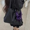 Plush Dark Bunny Plush Doll Embroidered Rabbit Bag Charm Cute Bunny Plush Keychain  Daily Carry
