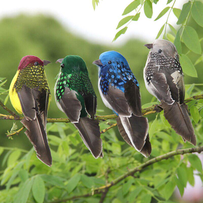 1PC Garden Flower Decoration Artificial Feather Bird, Foam Feather False Sparrow, Imitation Bird Ornaments