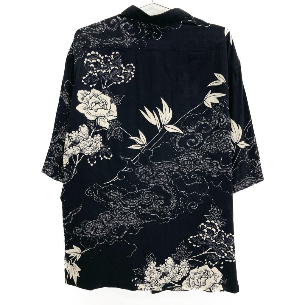 SAINT LAURENT PARIS 2021 Floral Rayon Shirt 686551 tops 40 blackUsed