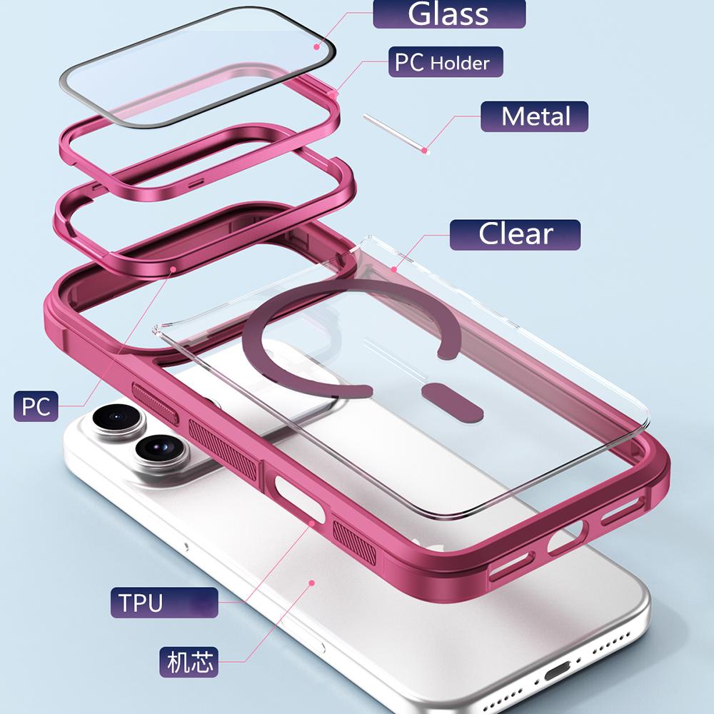 Glaslinsenschutz Ständer Handyhüllen Für iPhone 17 16 15 14 13 12 11 Pro Max Plus Air Für Magsafe Stoßfeste Magnetische Hülle