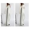 Women's Loose-Fit Striped Sweatpants Autumn Winter Casual High Waist Slim Straight-Leg Pants  Elastic Bunded Feet Bottoms