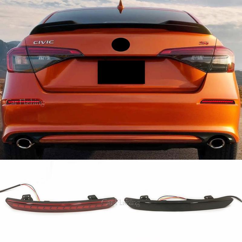 1 Pair Reflector light For Honda Civic 2021 2022 2023 LED Rear Fog Lamp Car LED Bumper Light Brake Light Dynamic Turn Signal