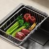 Kitchen Sink Drainer Basket Stainless Steel 30.5-42.5cm Adjustable Dish Drying Rack Organizer