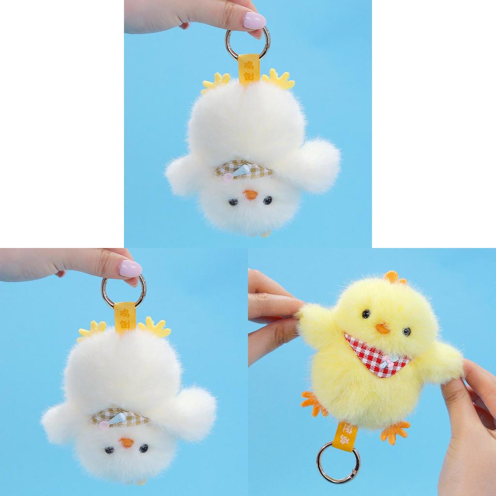 Animal Plush Keyring Featuring Chick Shape With Premium Plush For Girls Decor