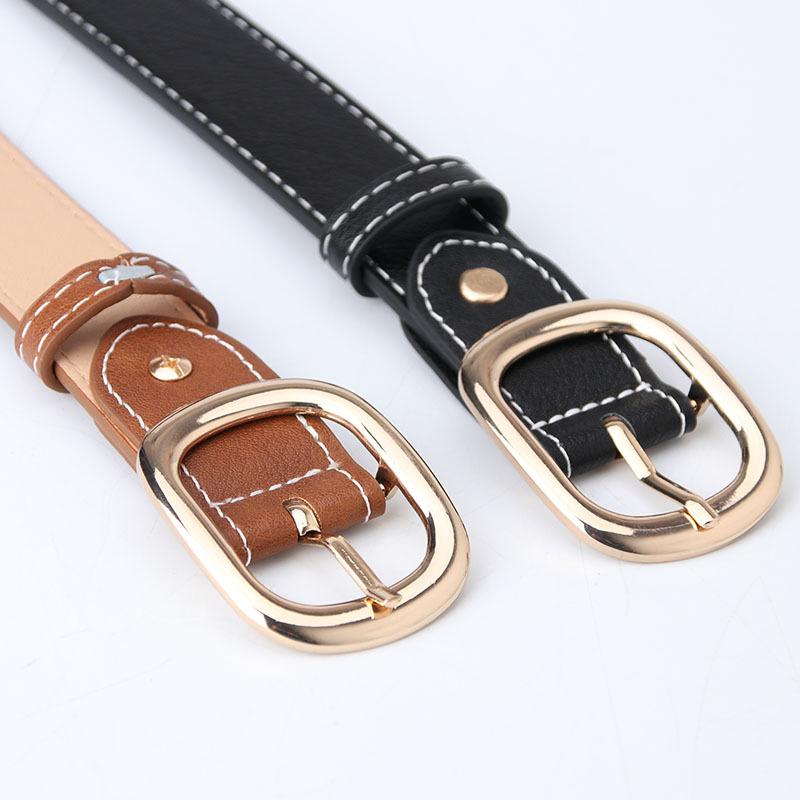 Korean-style Fashionable Women's Wide Belt Casual Decorative Jeans with Black Trendy Belt