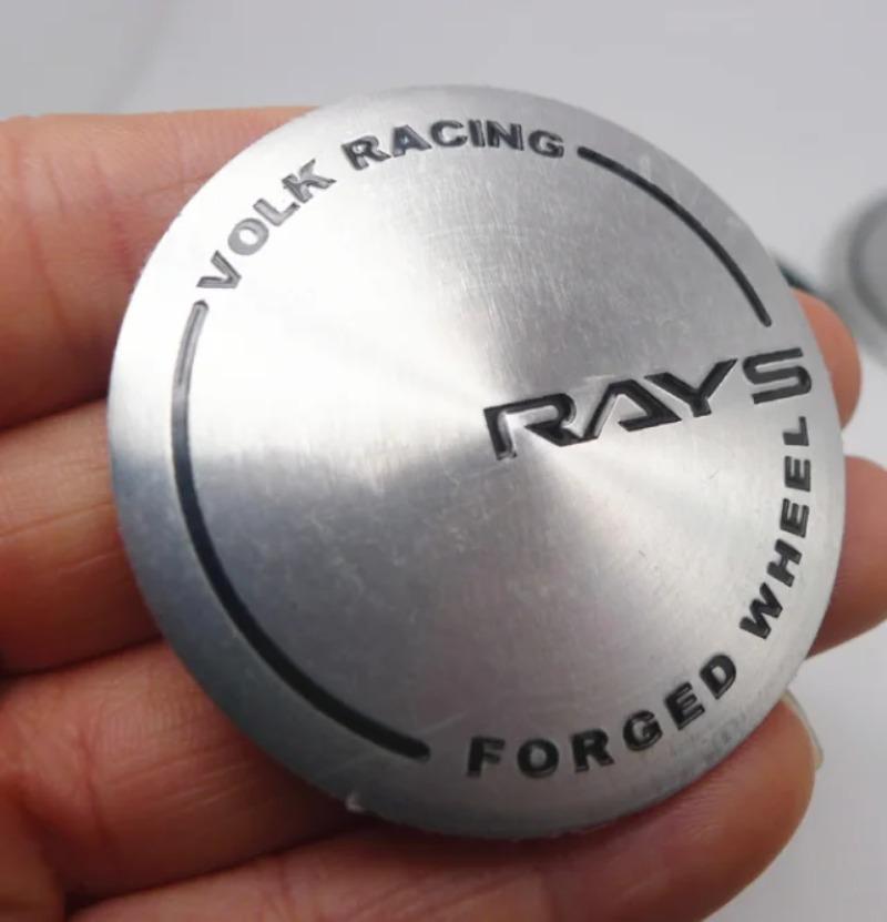 4 pezzi 45mm 50mm Tappi Centrali Cerchi Rays Volk Racing Adesivo Emblema Distintivo Mozzo Cerchi Auto