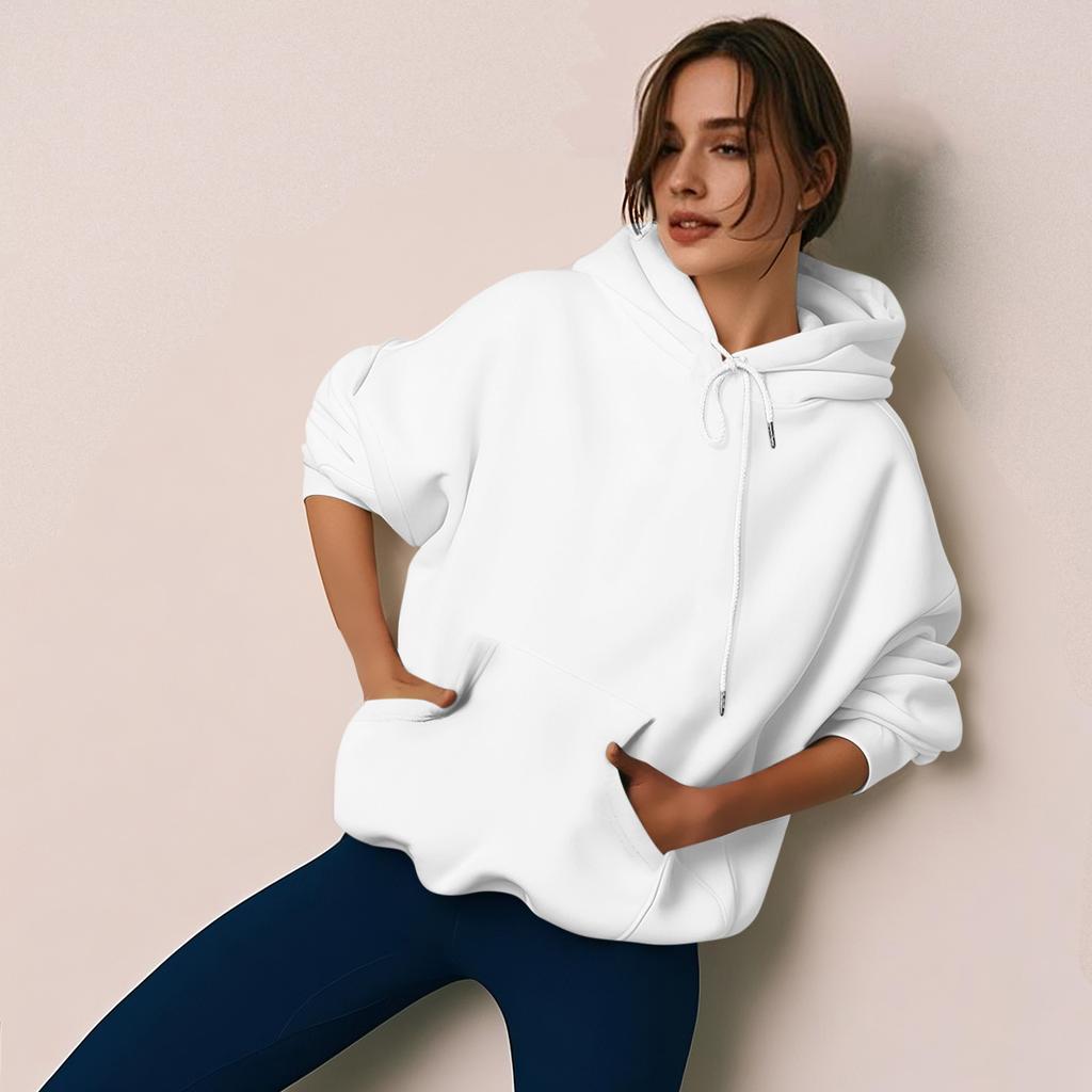 Dammode med dragkedja, långärmad tröja, casual, enfärgade toppar med fickor