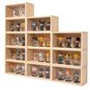 2/3PCS Pine Wood Storage Display Boxes Frame with Removable Acrylic Panel Showcasing Frames/Figurines/Lights Home Office Decor