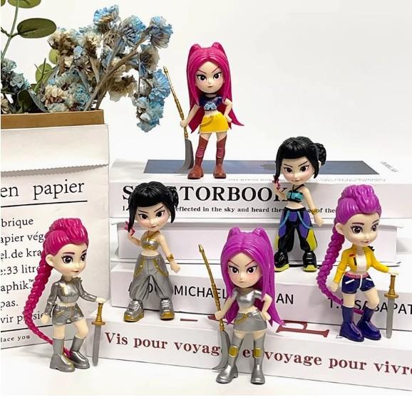Haute Qualité Nouvelle Kpop Groupe 6 pièces Demon Hunter Girls Figurine Poupée Lumimila Zoe Poupée Ornement de Table Modèle Jouet Boîte Aveugle