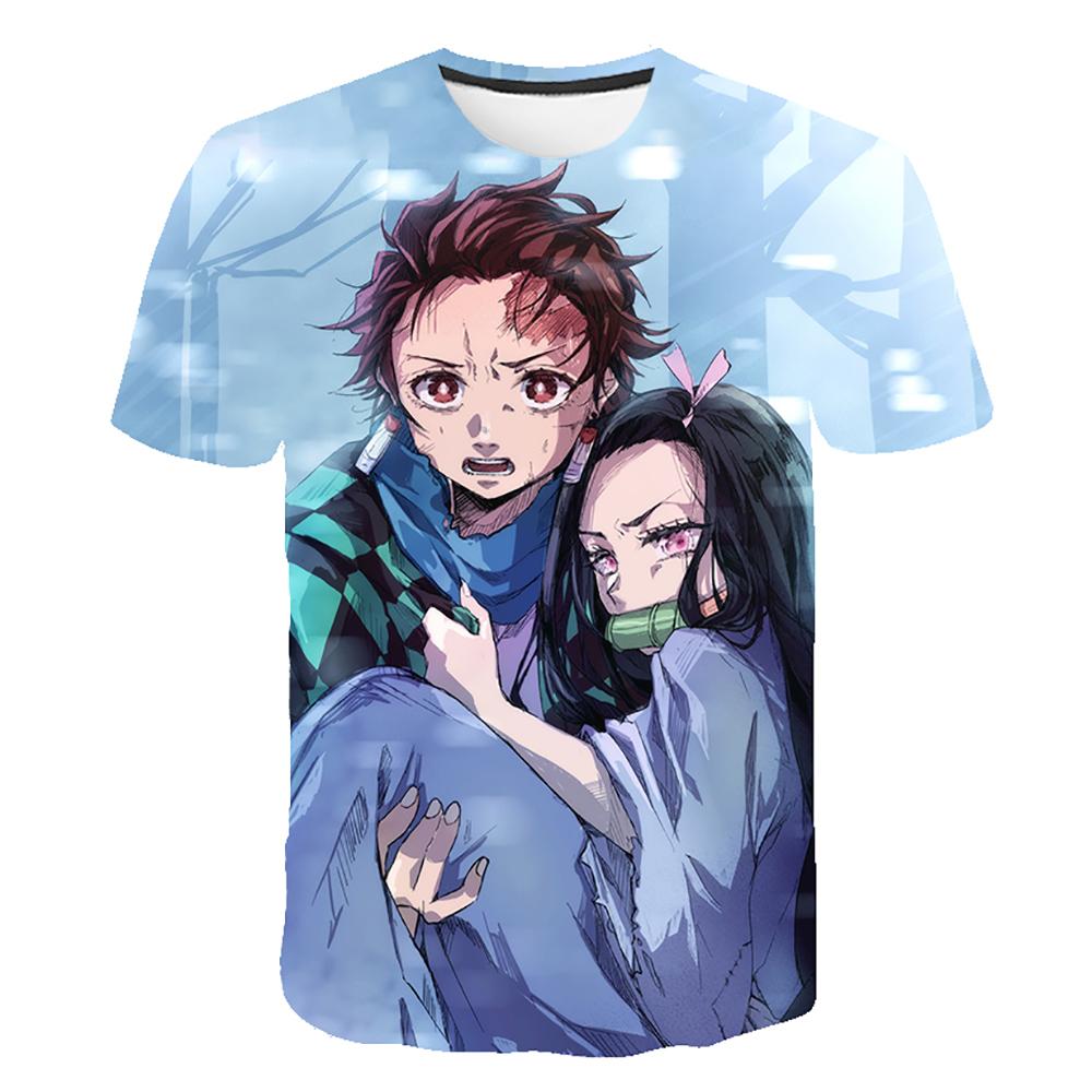 Demon Slayer Baby Boy Girl T-Shirts Short Sleeves Summer New 3D Printed T Shirts Costumes Anime Round Collar Tops Tees Clothing