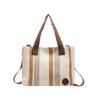 Large capacity striped bag women's new cloth bag fashion casual class bag contrasting color shoulder messenger bag
