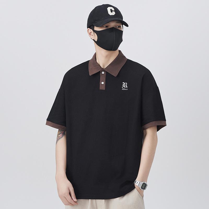 

New Summer Thin Breathable Short-sleeved T-shirt Lapel POLO Lapel Top 3XL