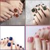 24Pcs Solid Color Simple Toenail Stickers Full Sticker Full Toenail Stickers Toenail Simple Removable Toenail Stickers