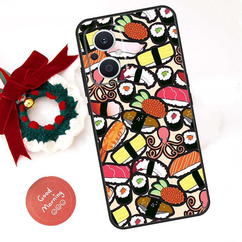 Sushi Food Funda For OPPO Reno 14 F 13F 12F 11F 10 11 12 13 Pro 7 8 Lite OPPO Find X5 X6 X8 X9 Pro Case