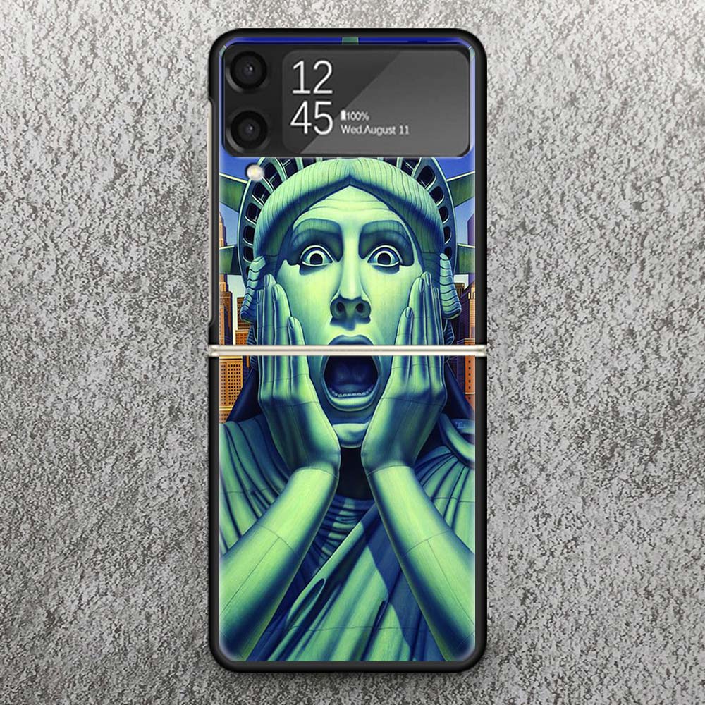 NYC New York City Print Case For Samsung Galaxy Z Flip 3 4 5 6 7 5G Phone Shell Flip7 Flip6 Flip5 Flip4 Flip3 Pattern Cover For