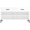 Shoe Bench High Gloss White 102 x 35 x 55 cm Engineered Wood