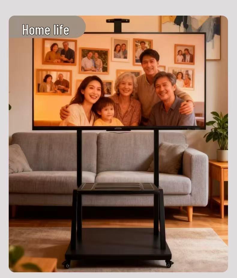 Universal Telescopic Mobile TV Stand with Wheels for 26-75 Inch Screens