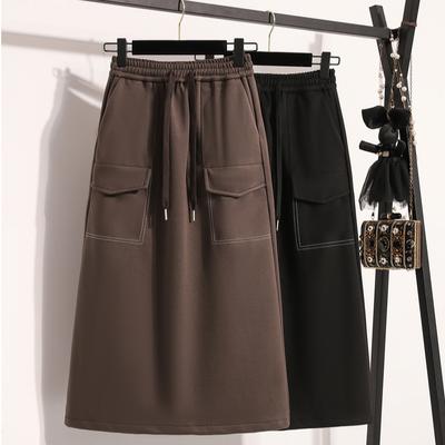 New Autumn Winter Plus Size Long Women Skirts Elastic Waist A-Line Oversize Lady Elegant High Waist Skirts
