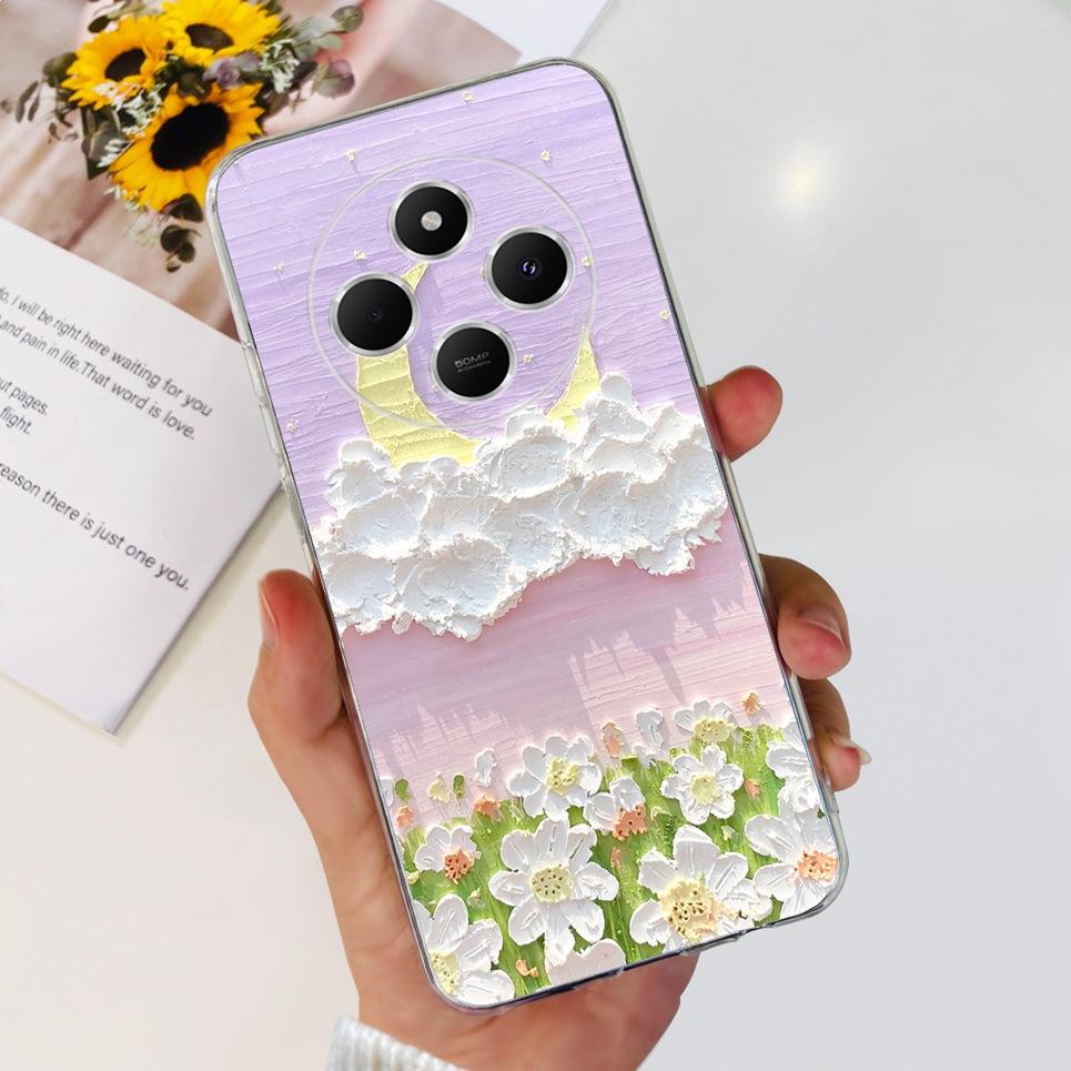 

Для XIaomi Redmi 14C / Poco C75 Задня кришка Метелик Квітка троянди Розкішний Дівчачий Чохол для телефону На Redmi 4C Прозорий М який ТПУ Прозора Накладка Xiaomi Poco C75