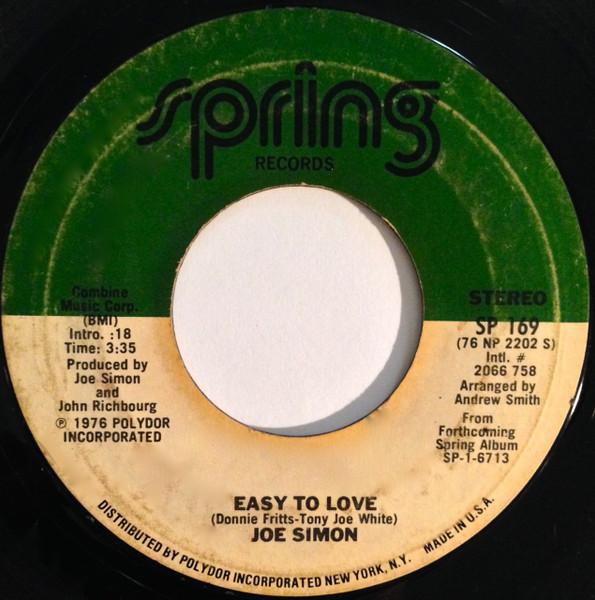 

7inch Record JOE SIMON Easy To Love SP1692066758 SPRING 1976 US SoulFunk Used